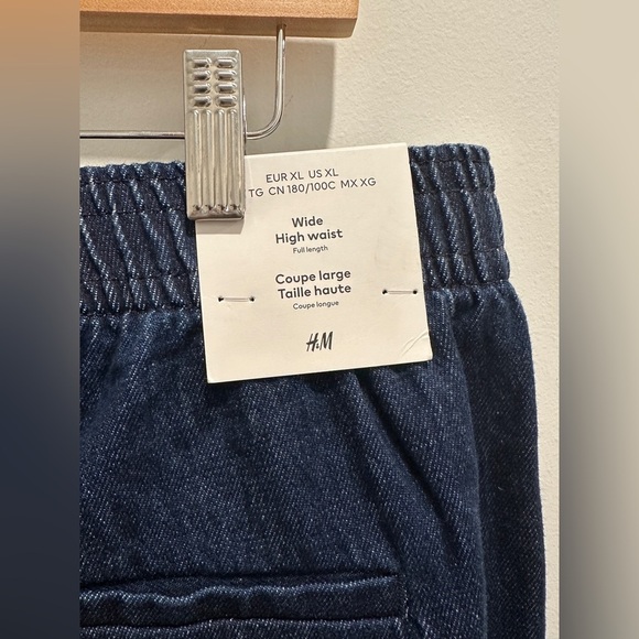 H&M denim pull on pants size XL. NWT 100% cotton wide leg - Picture 9 of 15